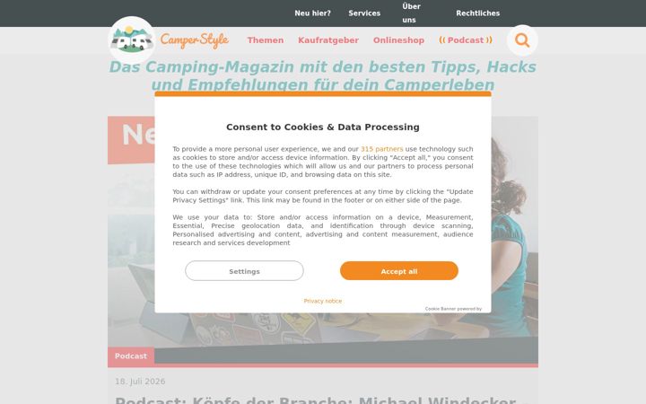 Screenshot of camperstyle.de
