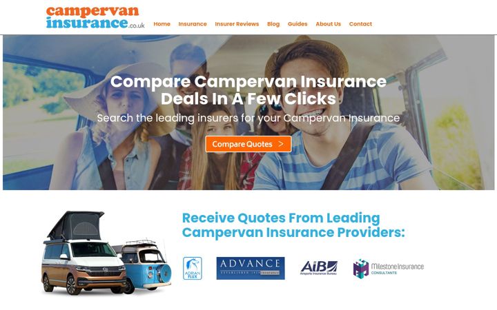 Screenshot of campervaninsurance.co.uk