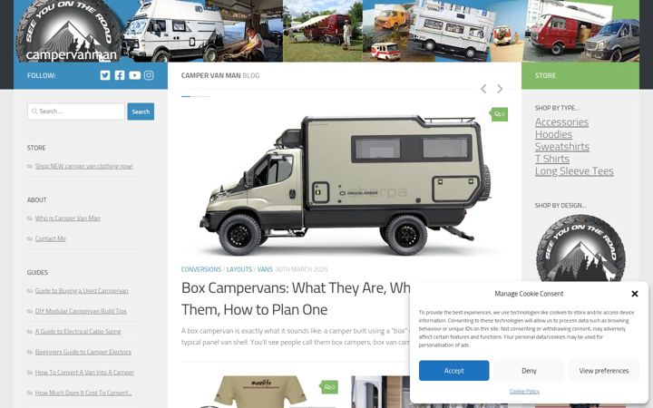 Screenshot of campervanman.co.uk