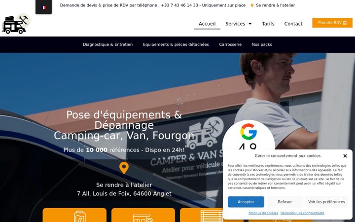 Screenshot von campervanservice.fr