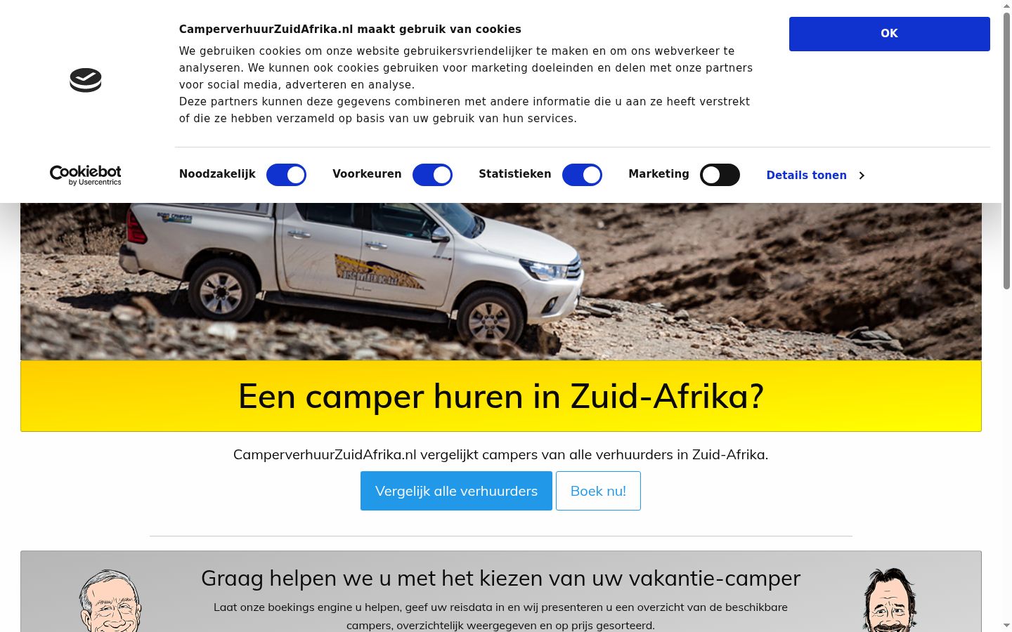 Skærmbillede af samtykkebanneret, som det blev vist før nogen interaktion