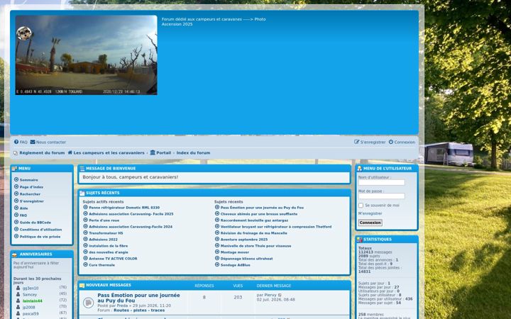 Kuvakaappaus sivustosta campeurs-caravanes.fr