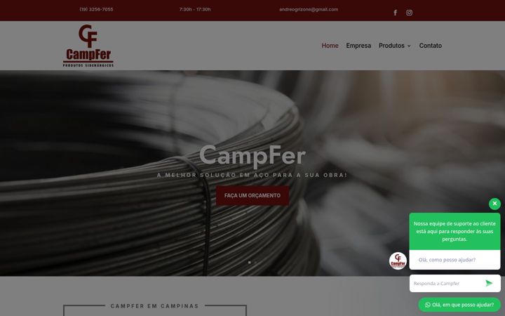 Screenshot stránky campfer.com.br