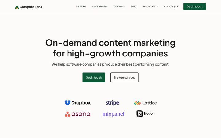 Screenshot of campfirelabs.co