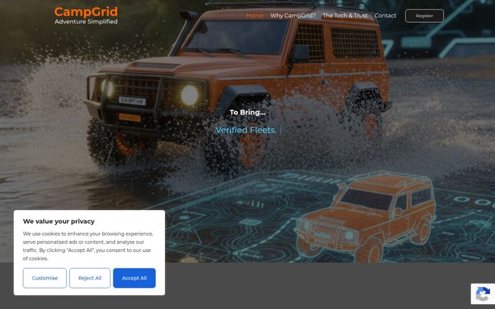 Screenshot of campgrid.in