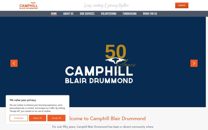 Screenshot of camphillblairdrummond.org.uk