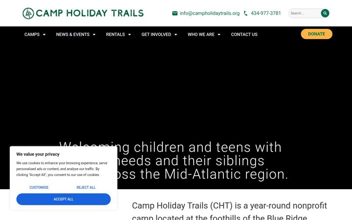 Zrzut ekranu campholidaytrails.org