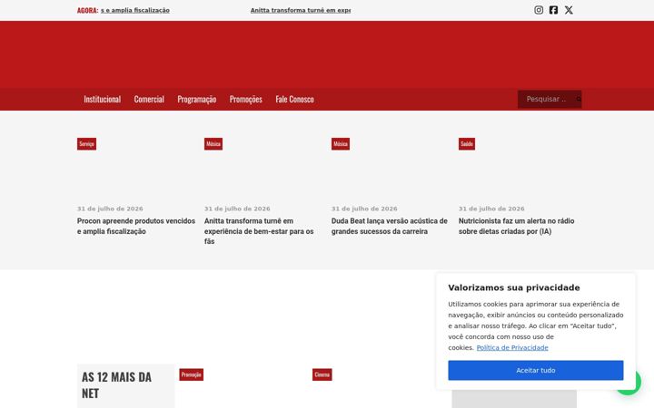 Screenshot stránky campinafm.com.br