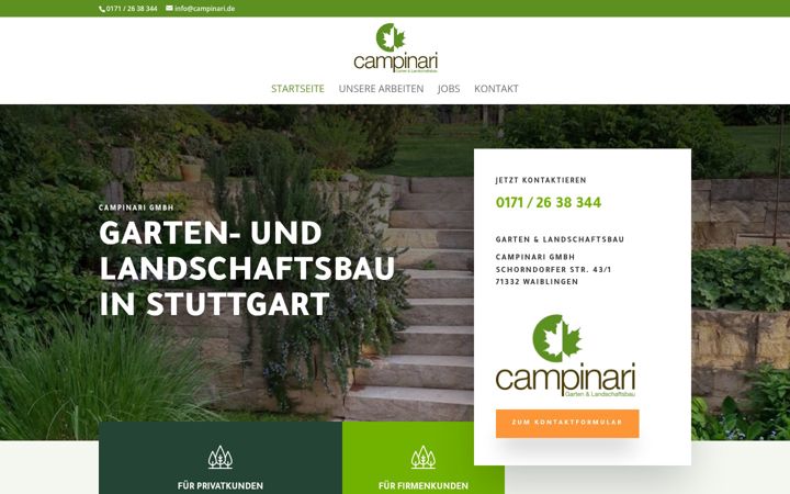 Screenshot of campinari.de