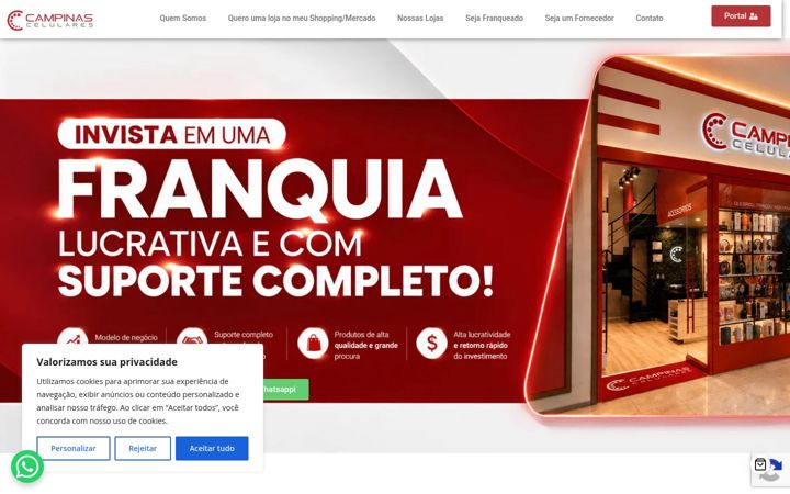 Screenshot stránky campinascelulares.com.br