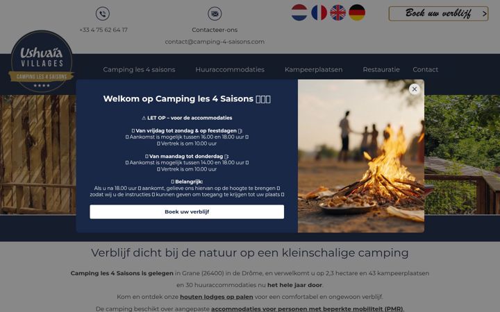 Screenshot of camping-4-saisons.nl
