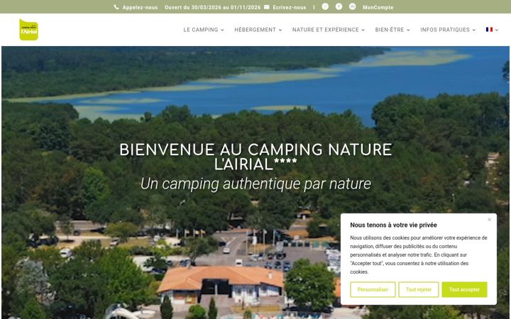 Screenshot of camping-airial.com