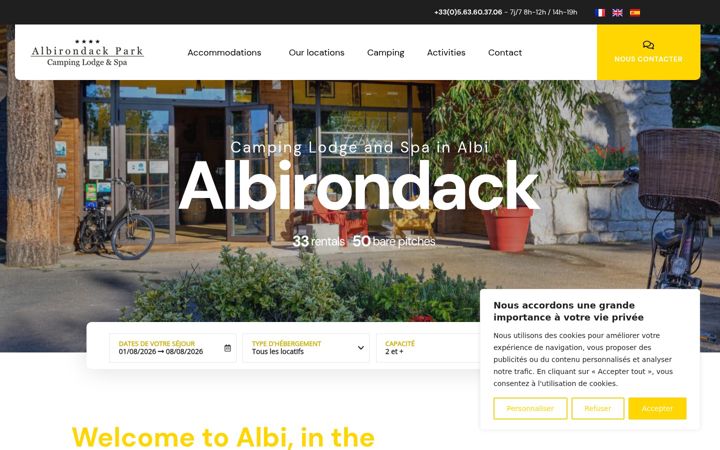 Screenshot of camping-albirondack.com
