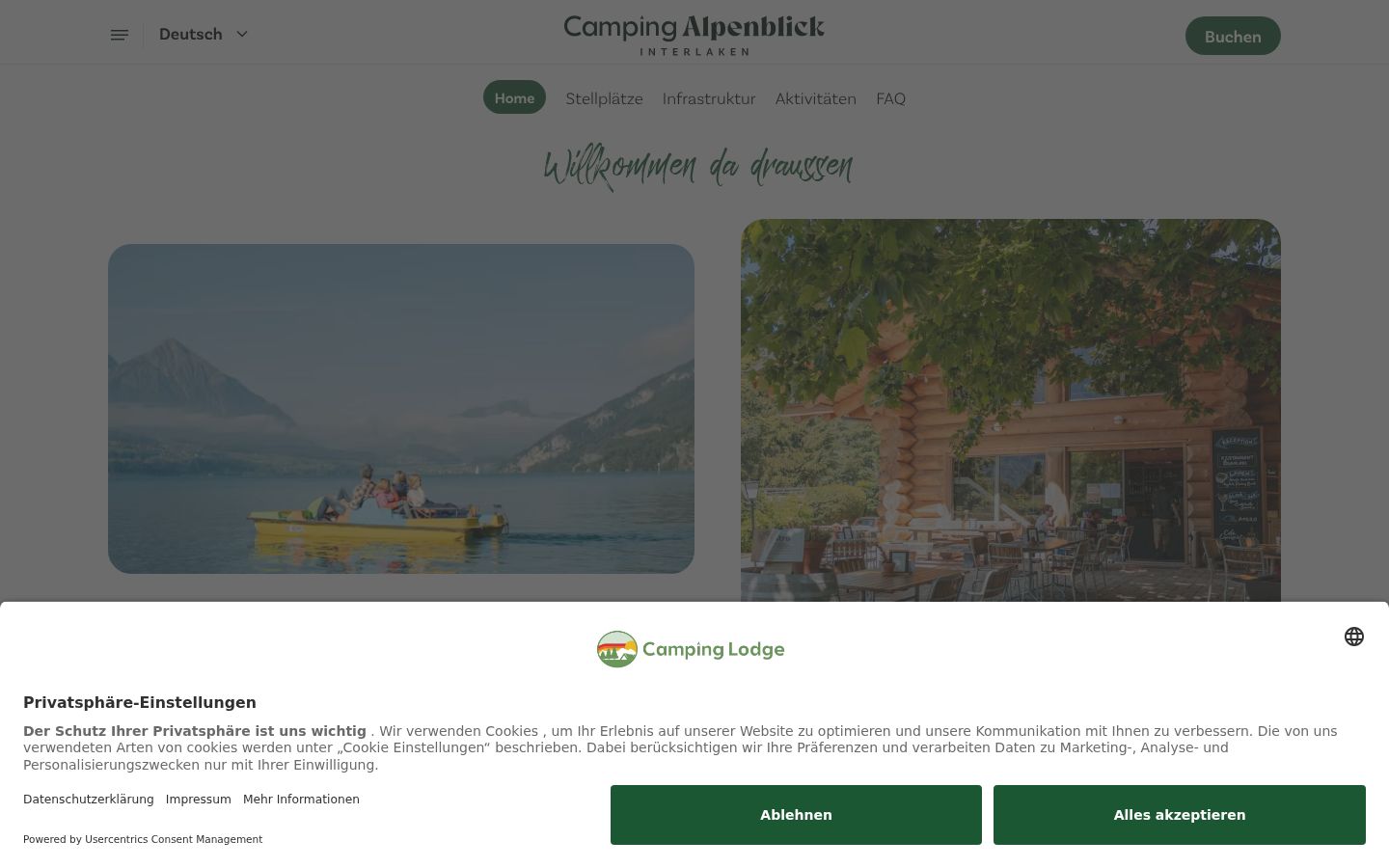 Sutikimo reklamjuostės, rodytos prieš bet kokią sąveiką, ekrano kopija