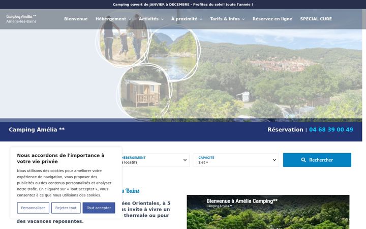 Kuvakaappaus sivustosta camping-amelia.fr