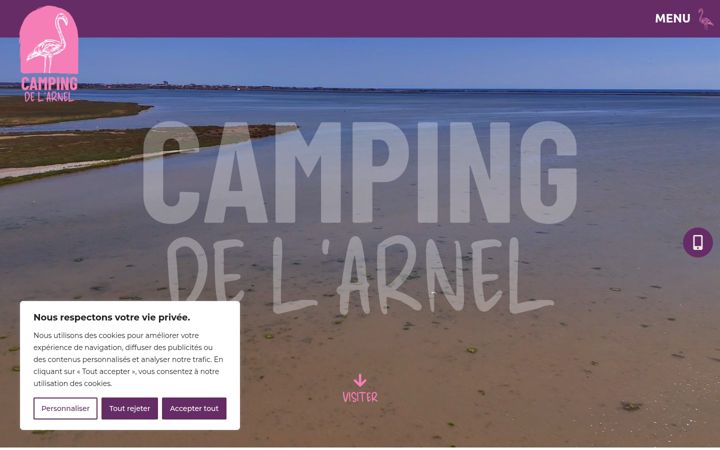 Kuvakaappaus sivustosta camping-arnel.fr