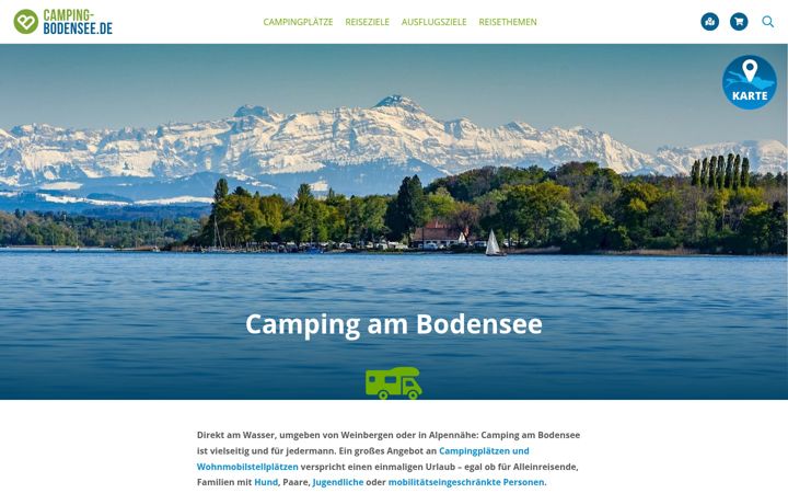 Posnetek zaslona camping-bodensee.de