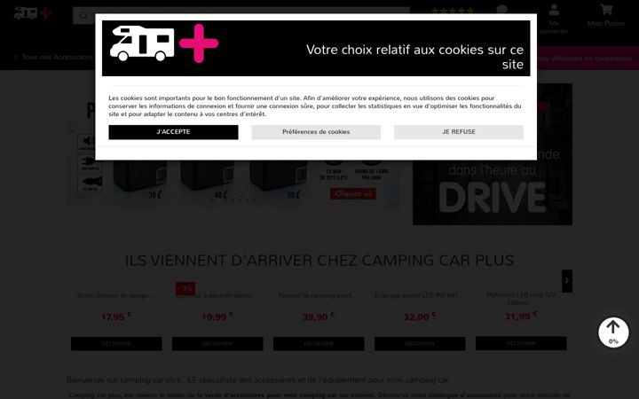 Screenshot of camping-car-plus.com