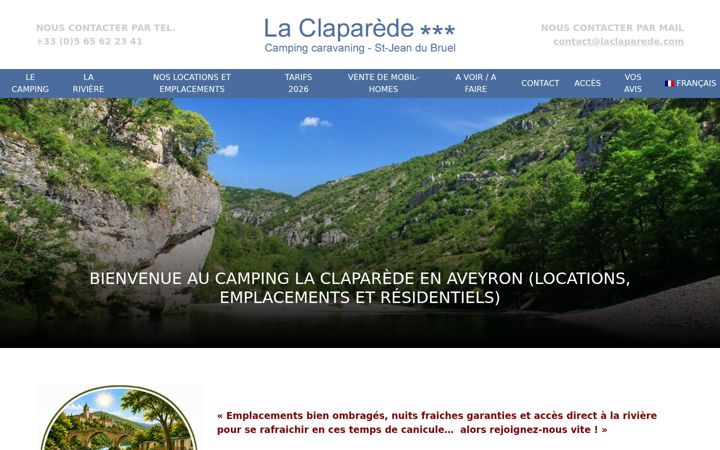 Screenshot of camping-caravaning-aveyron.com