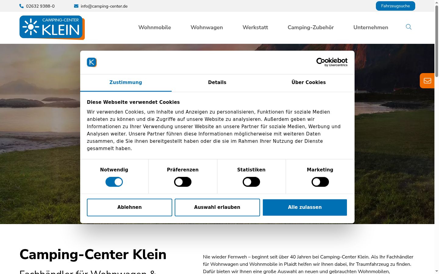 Screenshot tal-banner tal-kunsens muri qabel kwalunkwe interazzjoni