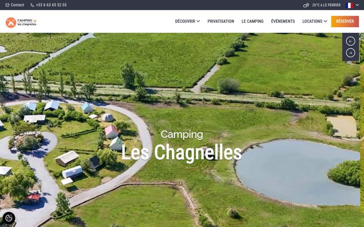 Zrzut ekranu camping-chagnelles.fr