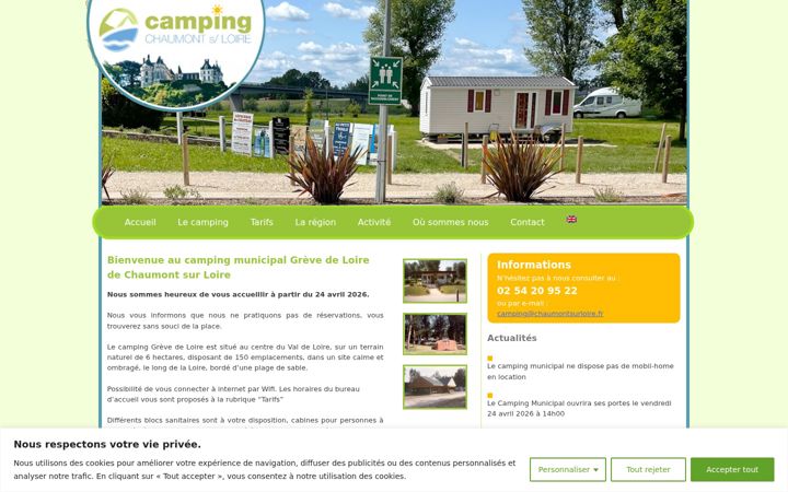 Screenshot of camping-chaumont-sur-loire.com