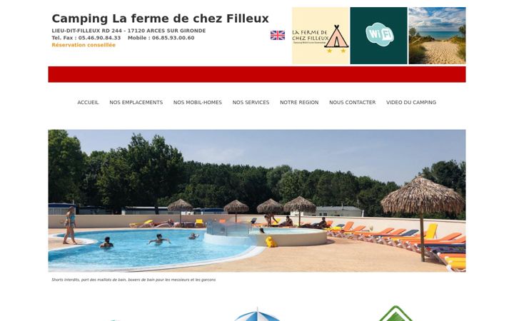 Screenshot of camping-chezfilleux.com