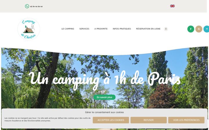 Screenshot of camping-de-chartres.com