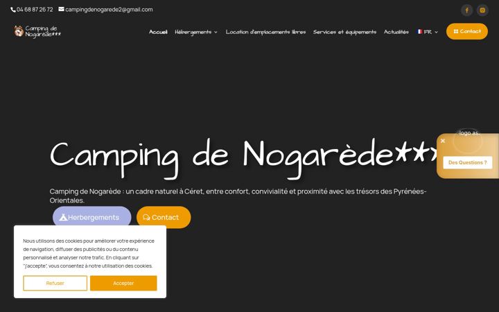 Zrzut ekranu camping-de-nogarede-ceret.fr
