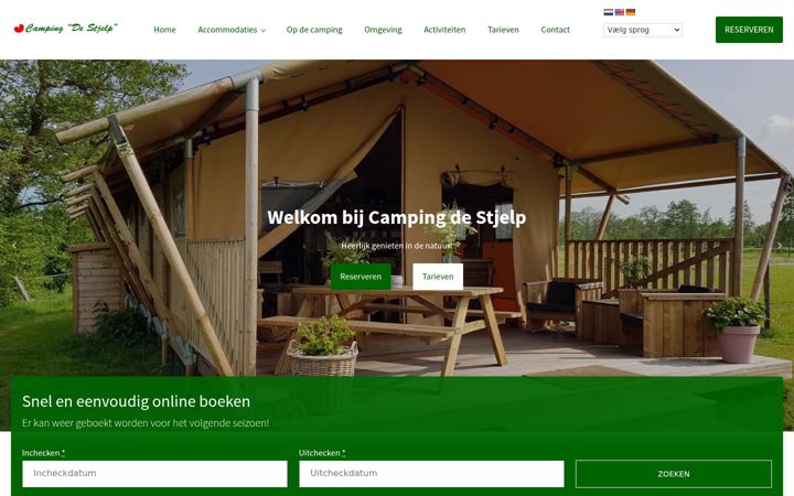 Screenshot di camping-de-stjelp.nl