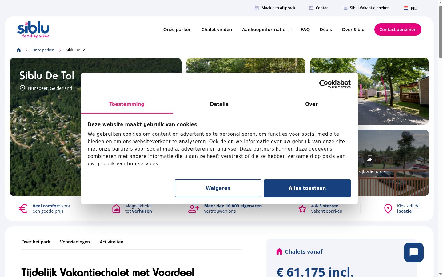 Screenshot des Einwilligungsbanners vor jeglicher Interaktion