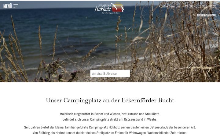 Screenshot of camping-eckernfoerde.de