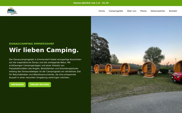 Screenshot of camping-emmersdorf.at