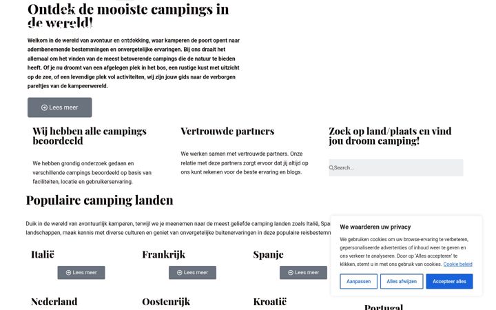 Screenshot di camping-goeroe.nl