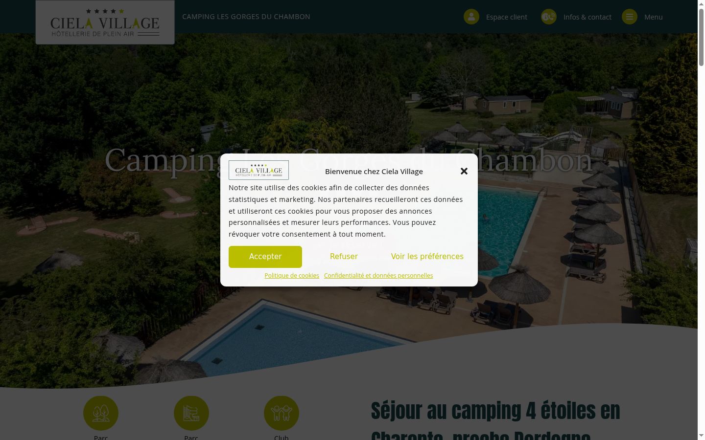 Screenshot of the consent banner shown before any interaction