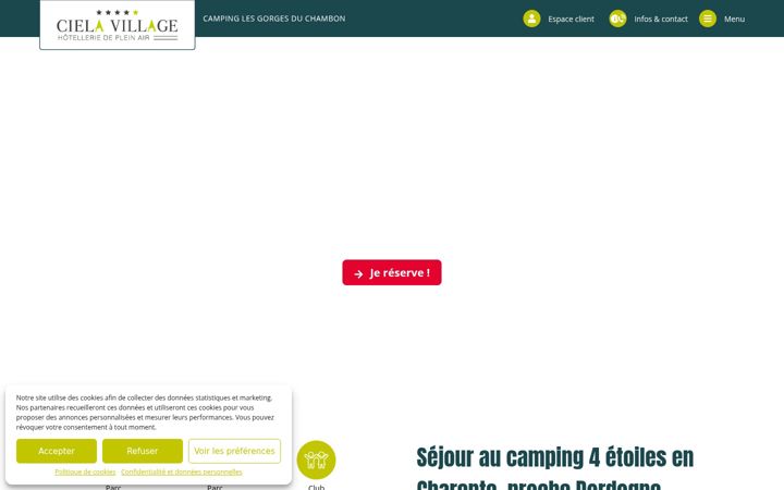 Screenshot of camping-gorges-chambon.fr