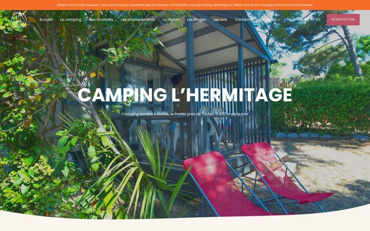 Screenshot of camping-hermitage.com