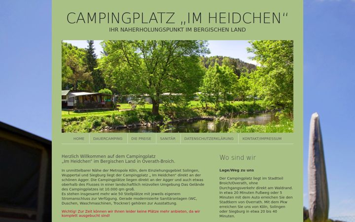Екранна снимка на camping-im-bergischen.de