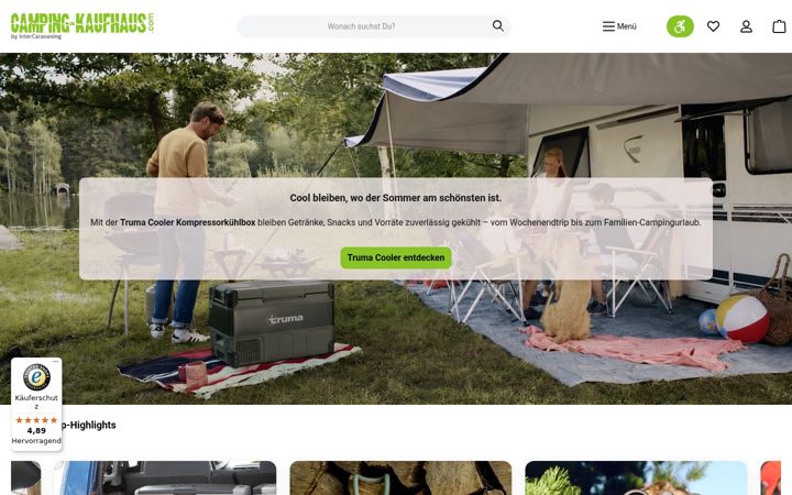 Screenshot of camping-kaufhaus.com