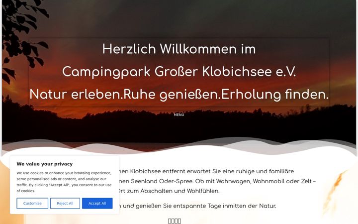 Screenshot of camping-klobichsee.de