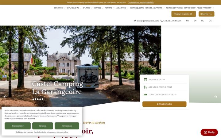 Screenshot of camping-la-garangeoire.com