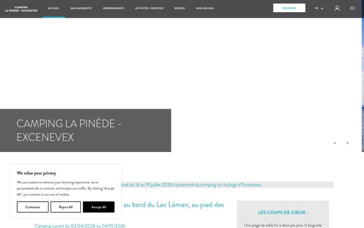 Screenshot of camping-lapinede-excenevex.com