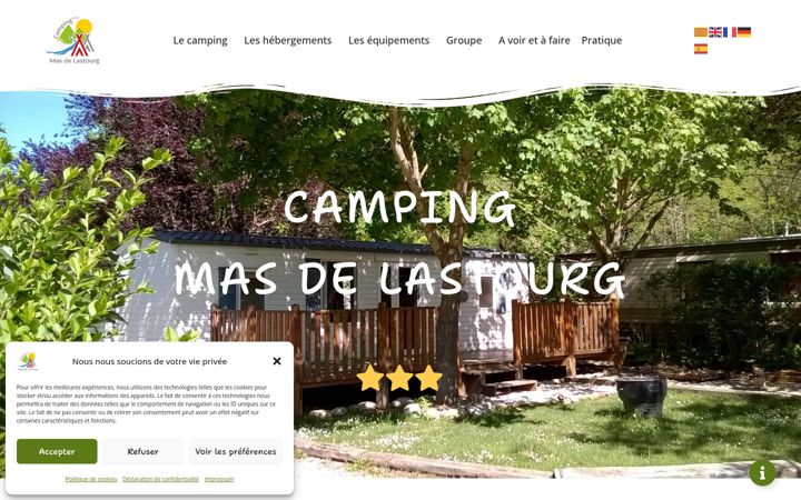 Screenshot of camping-lastourg.com