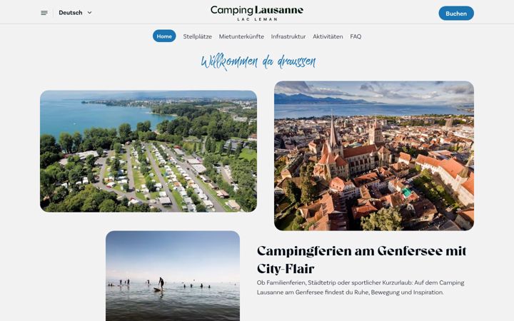 Screenshot of camping-lausanne.ch