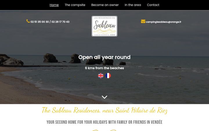 Screenshot of camping-le-sableau.com