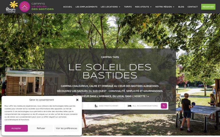 Snímek obrazovky camping-le-soleil-des-bastides.fr