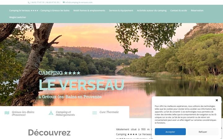 Screenshot of camping-le-verseau.com