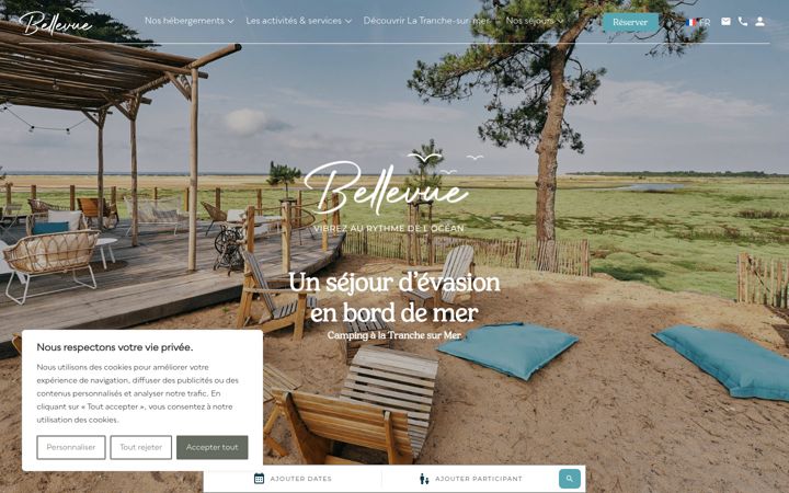 Екранна снимка на camping-lebellevue.fr
