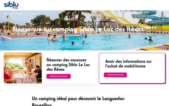 Екранна снимка на camping-lelacdesreves.fr