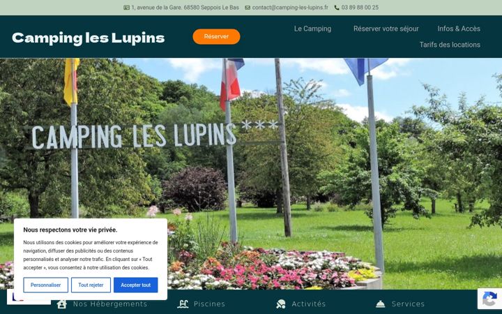 Екранна снимка на camping-les-lupins.fr